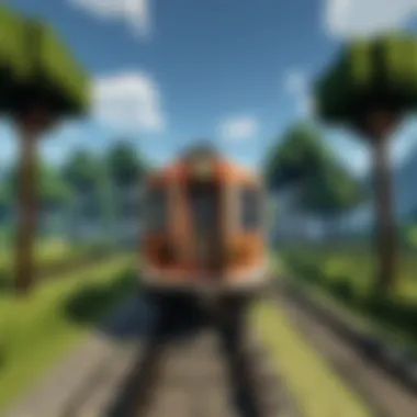 Installation Guide for Train Mods in Minecraft PE An example of the installation process for train mods in Minecraft PE, highlighting user interface elements.