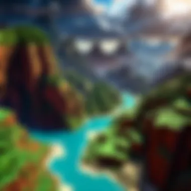 Exploring Vast Terrains in Minecraft Minecraft landscape showcasing diverse terrains