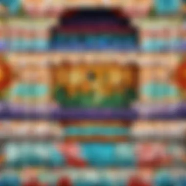 Mosaic tile fence with vibrant colors and geometric shapes
