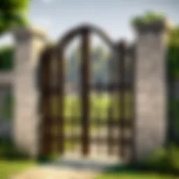 Detailed view of a fence opening structure in Minecraft