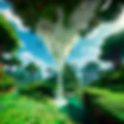 A lush emerald-rich biome showcasing the vibrant green landscape