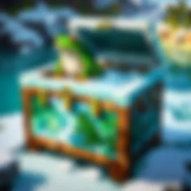 Origins of the Frog Ice Chest Abstract representation of a frog ice chest in Minecraft