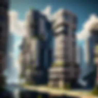 Urban Elegance: Futuristic Minecraft Cityscape Intricate details of a futuristic Minecraft cityscape