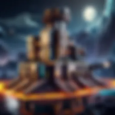 Futuristic Tower Defense Layout Strategic tower defense layout in a futuristic gaming world