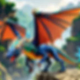 A vibrant depiction of a gemstone dragon soaring over a mystical landscape