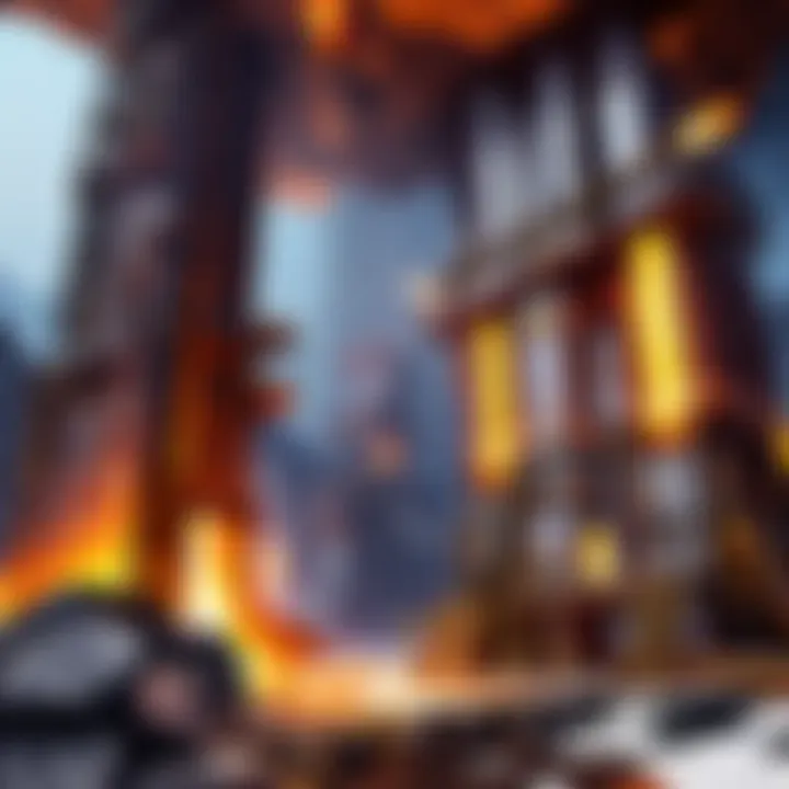 A player using a blast furnace for efficient smelting