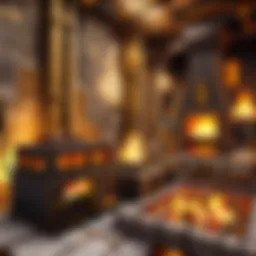 A furnace with gold ore ready for smelting