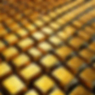 Gold Ingots from Smelting Gold ingots produced from smelting gold ore