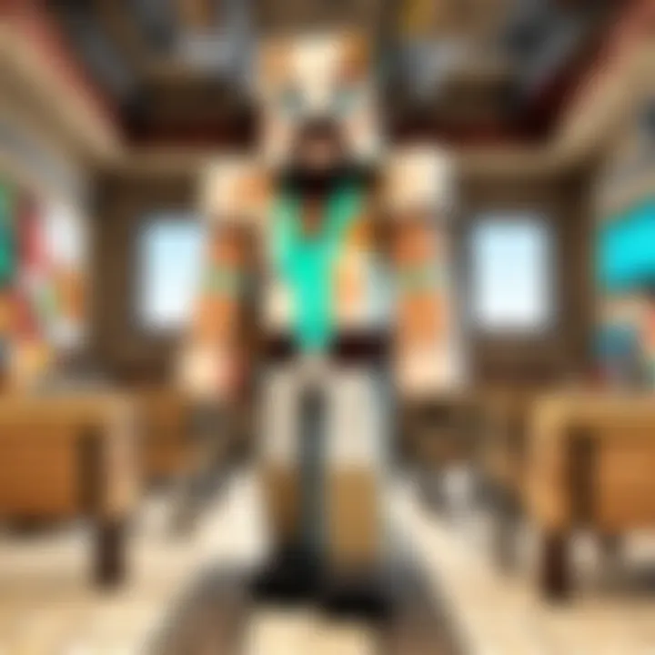 A classroom setting where Minecraft is integrated into the learning process.