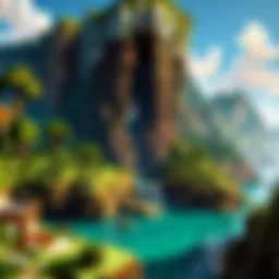 A creative landscape built in Minecraft showcasing an educational environment.
