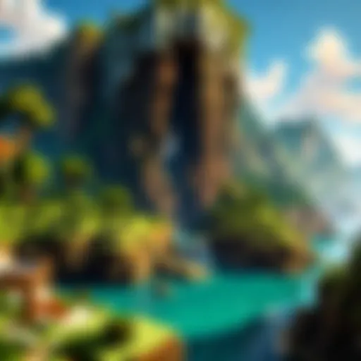 A creative landscape built in Minecraft showcasing an educational environment.
