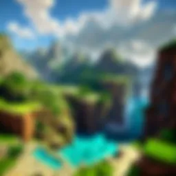 A stunning Minecraft landscape showcasing intricate building designs