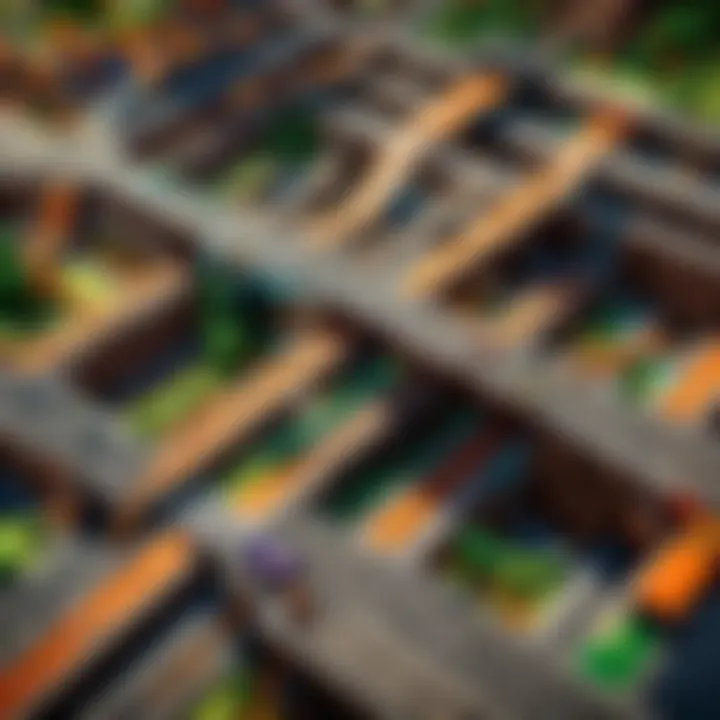 Hot Wheels track weaving through Minecraft landscape