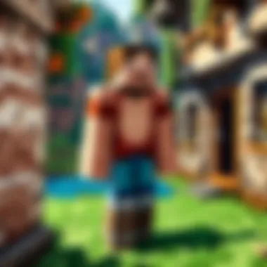 A vibrant Minecraft landscape showcasing players collaborating in a shared world.