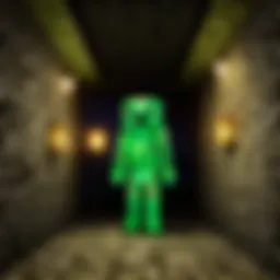 A beautifully designed Creeper light illuminating a Minecraft landscape