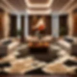Luxurious high-pile carpet in modern living room