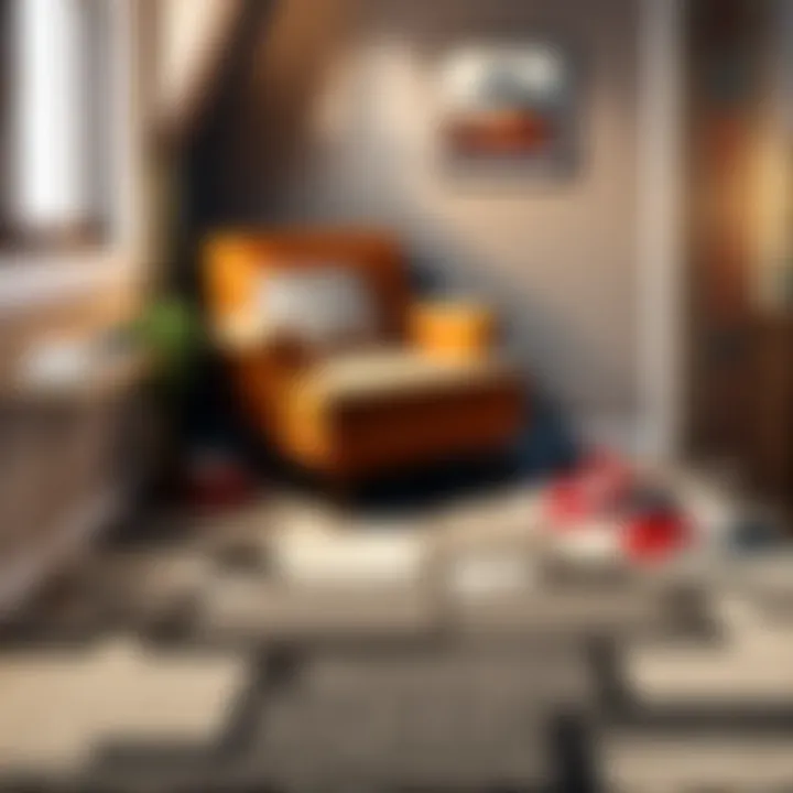 Textured medium-pile carpet in cozy reading nook