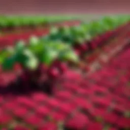 Lush beetroot crop in vibrant Minecraft landscape