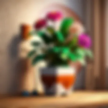 Functional Home Decor Fusion Innovative home decor with integrated lamp and greenery