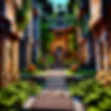 A captivating landscape from Minecraft Dungeons showcasing lush environments