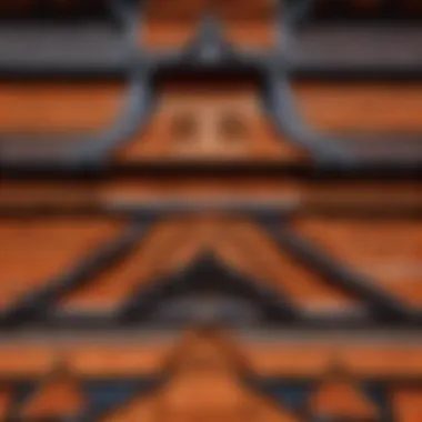 Roof with intricate geometric patterns