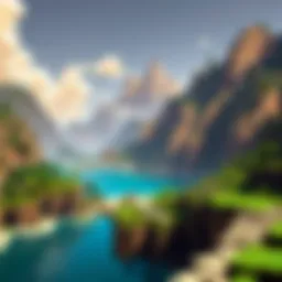 Digital render of intricate Minecraft landscape