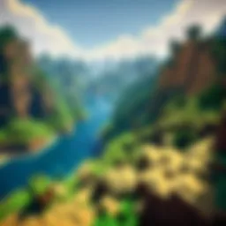 Landscape of Minecraft world with Java Edition features