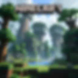 A vibrant Minecraft landscape showcasing diverse biomes