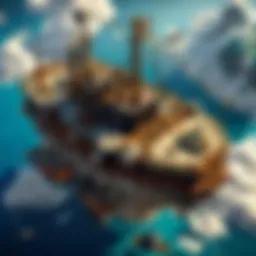 Majestic Sky Ship soaring above Minecraft landscape