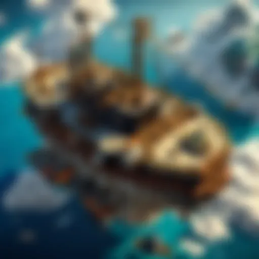 Majestic Sky Ship soaring above Minecraft landscape