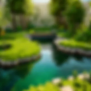 Serenity in Green: A Man-Made Pond Oasis Beautiful pond design with lush greenery