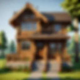 A classic wooden house design in Minecraft