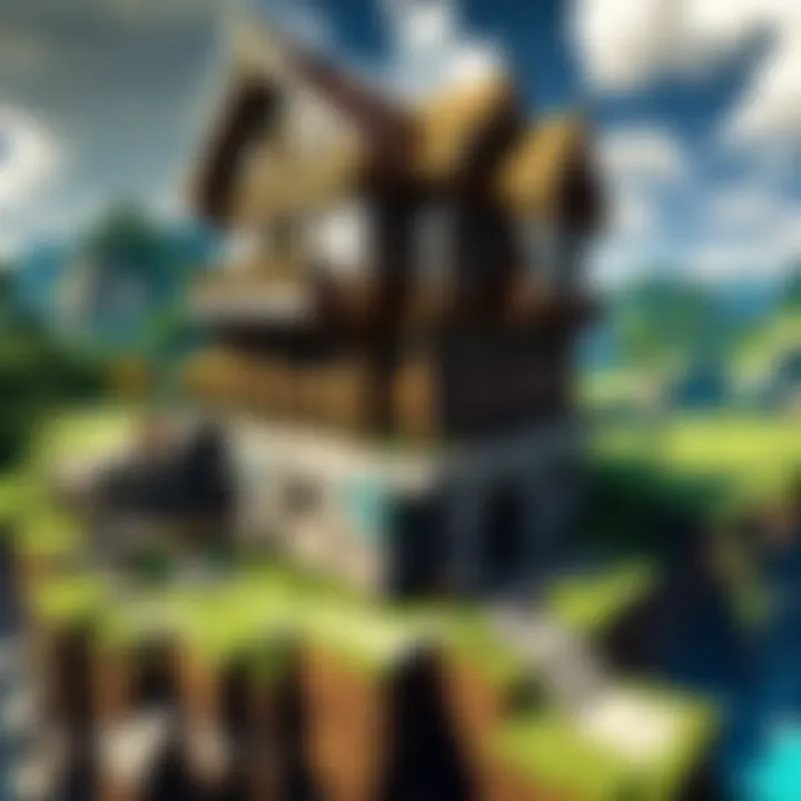A vibrant landscape demonstrating creative building in Minecraft
