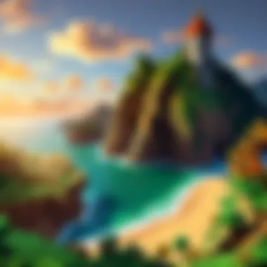 Hidden Treasures Landscape Minecraft landscape with hidden treasures waiting to be discovered