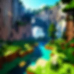 A vibrant Minecraft landscape showcasing various mods