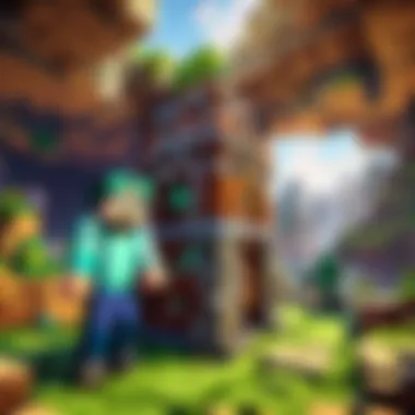 Efficient Server Management Strategies Creative depiction of managing a Minecraft Bedrock Edition server