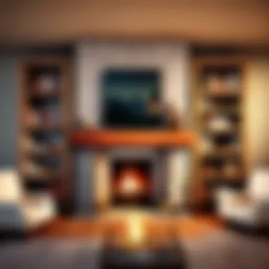 Cozy Fireplace with Bookshelves in Minecraft