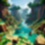 Digital artwork of Minecraft landscape