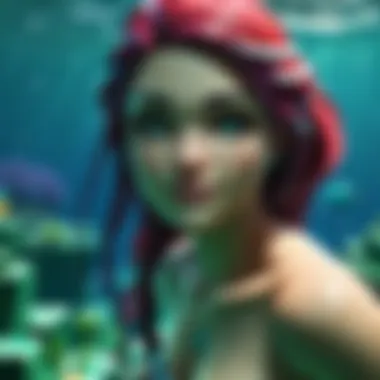 Exploring Mermaid Features Detailed view of mermaid features in Minecraft gameplay
