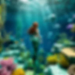 Stunning underwater scene with mermaids in Minecraft