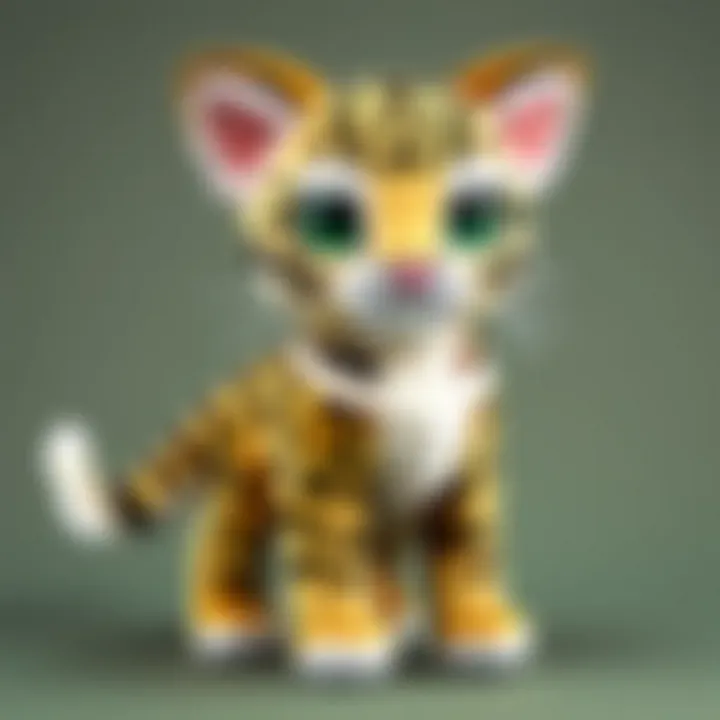 Detailed Close-up of Minecraft Ocelot Plush Face