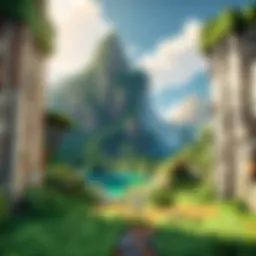 A tranquil Minecraft landscape showcasing the beauty of the game offline.