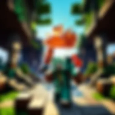 Dynamic Community Interactions in Minecraft Vibrant Minecraft community interacting in a virtual setting