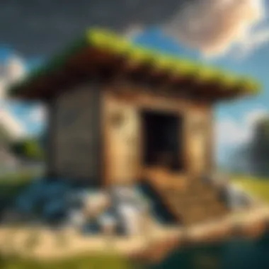 Building a Shelter for Survival Minecraft sky block game survival shelter