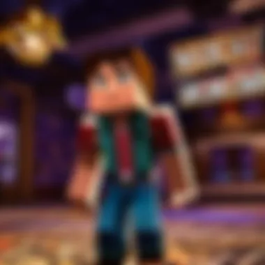 A dynamic interaction between characters in Minecraft Story Mode