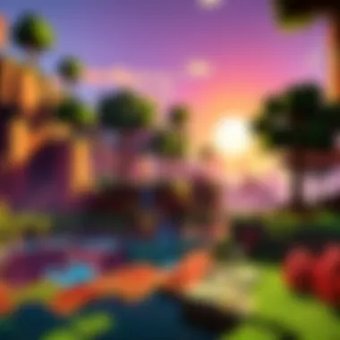 A vibrant landscape from the Minecraft Story Mode universe