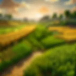 Minecraft wheat field