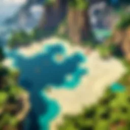 A detailed treasure map with landmarks