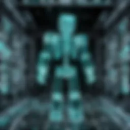 A player activating X-ray vision in a Minecraft cave