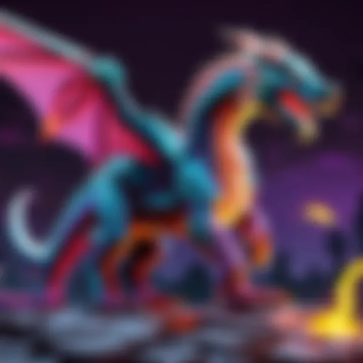 Epic Encounter with Neon War Dragon in Minecraft Universe